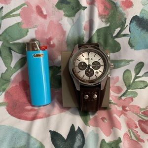 Fossil watch, unused, real leather